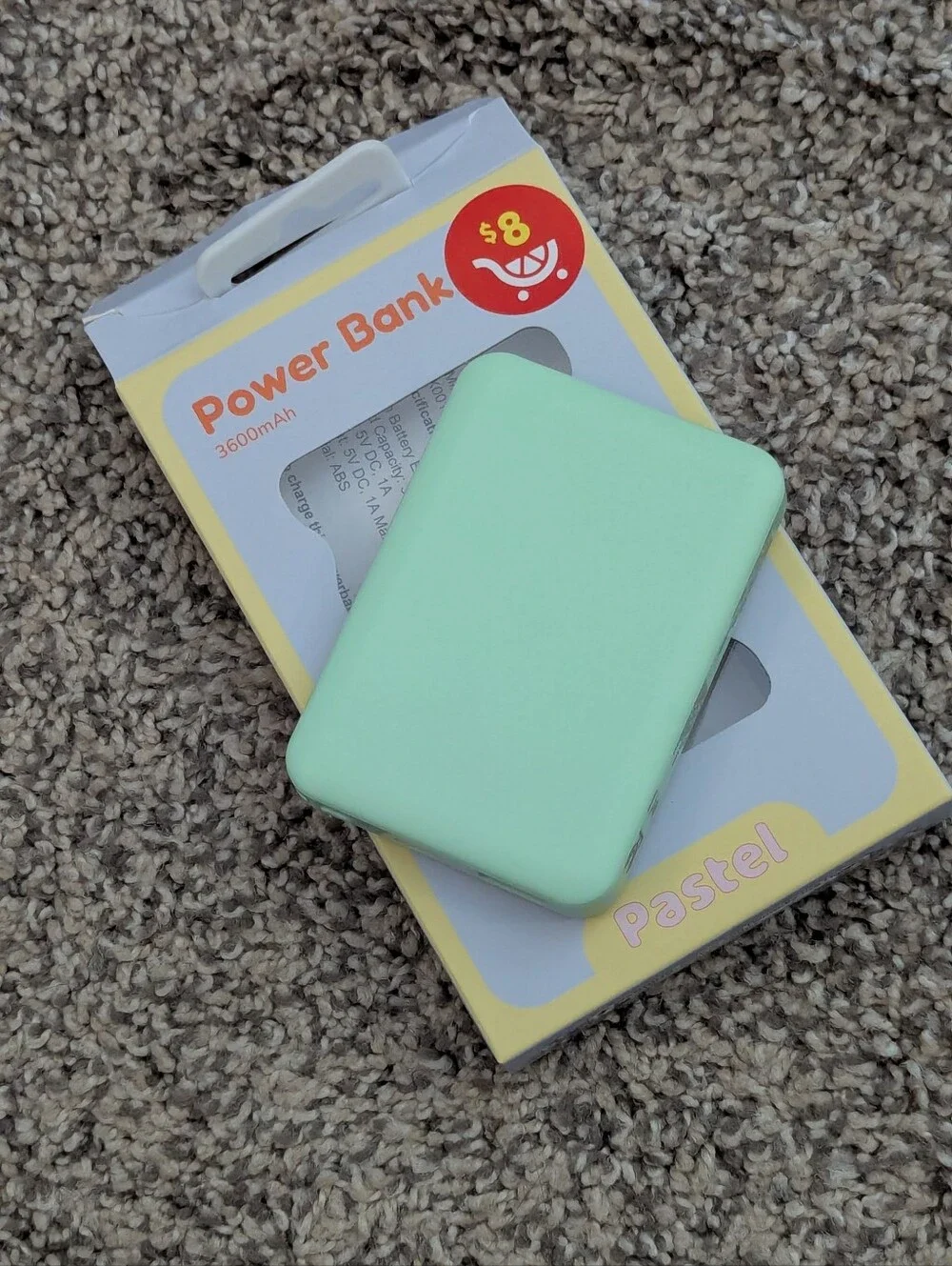 Compact Portable Mobile Phone Power Bank Yellow/Green